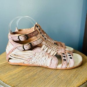 Bed Stu Pink Woven Sandals